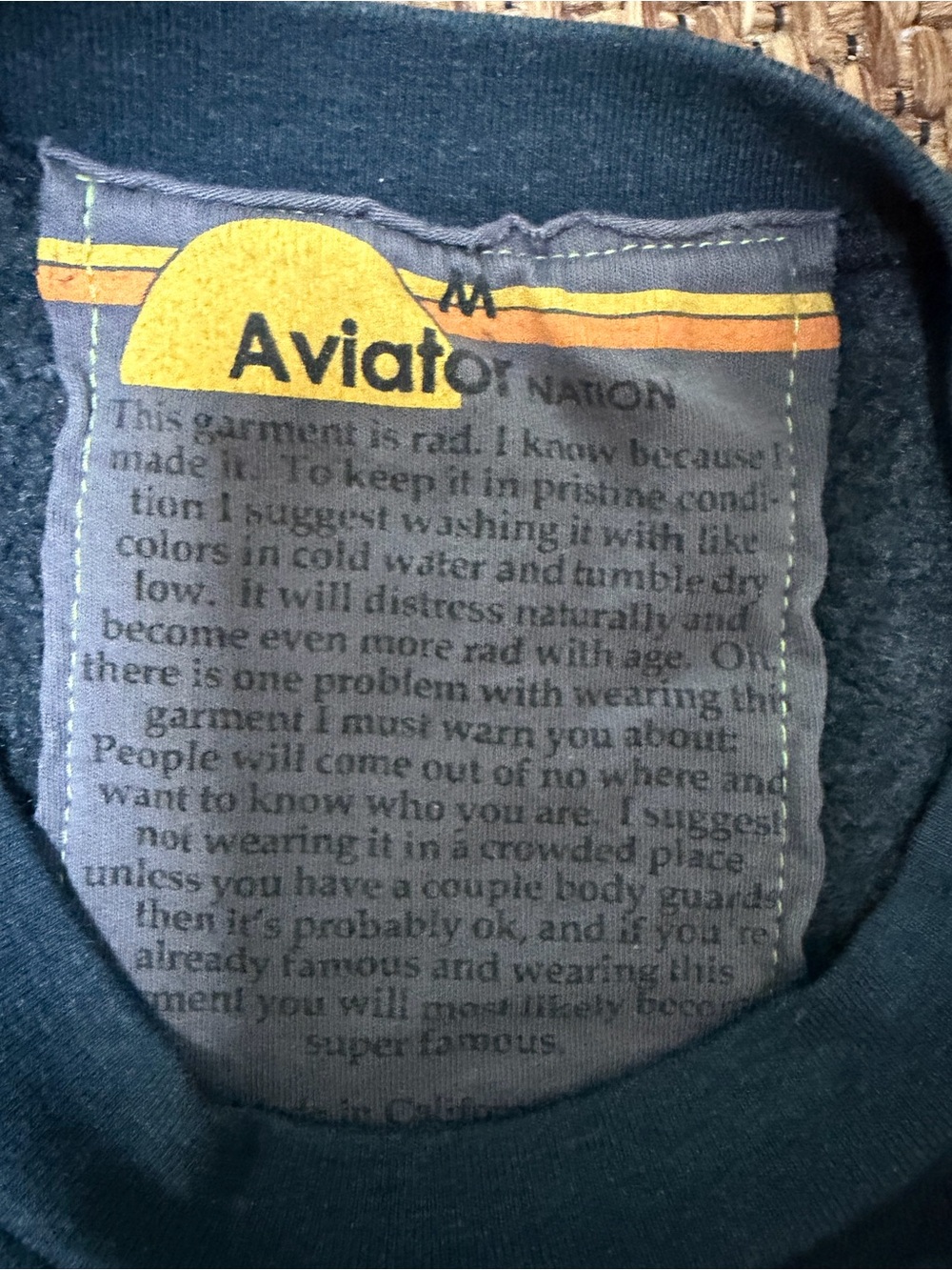 Aviator Nation Charcoal Grey Sweatshirt with Red Heart Patch - Picture 2 of 3